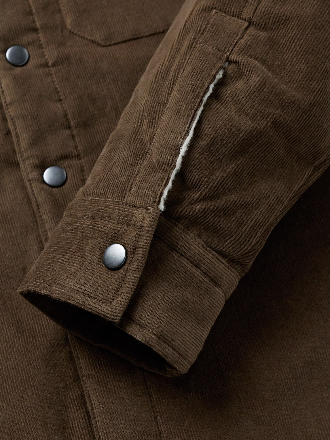 James Perse Fleece-lined Cotton-blend Corduroy Shirt Jacket In Brown