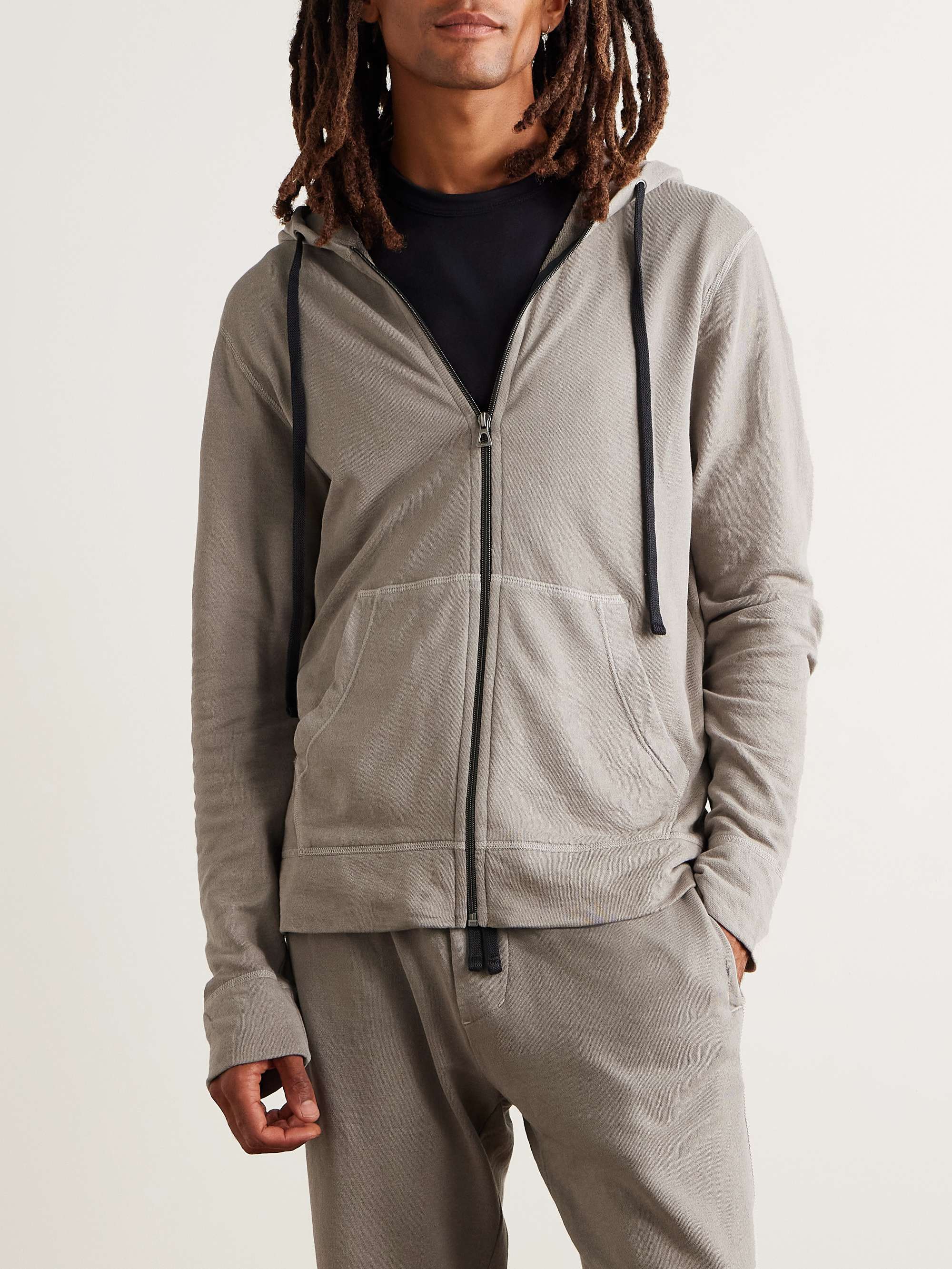 JAMES PERSE Supima Cotton-Jersey Zip-Up Hoodie