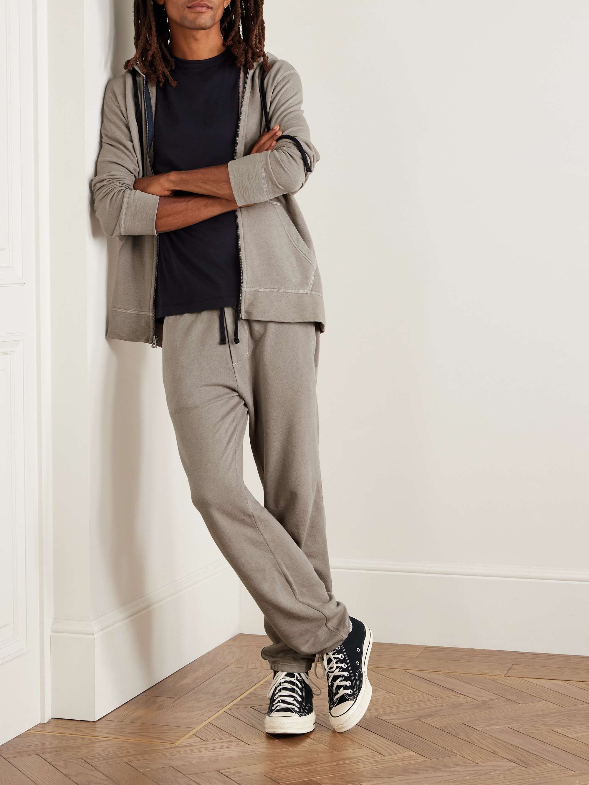 JAMES PERSE Supima Cotton-Jersey Zip-Up Hoodie