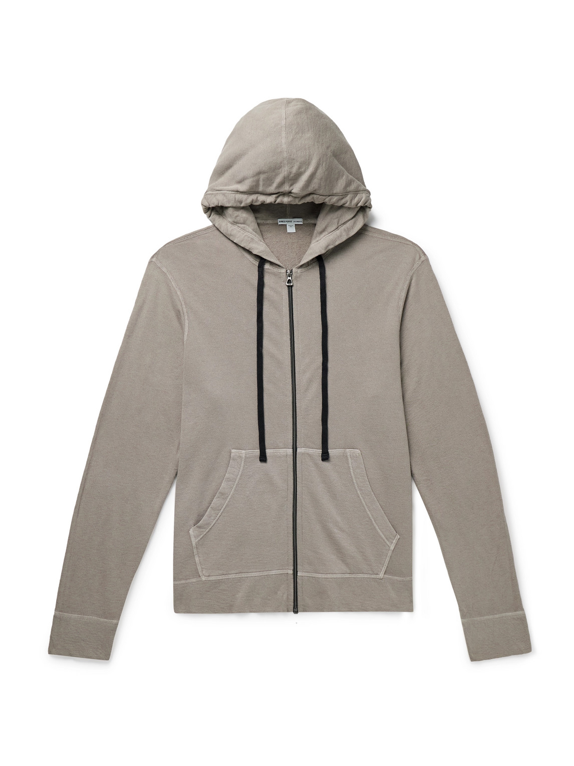 James Perse Garment-dyed Cotton-jersey Zip-up Hoodie In Gray