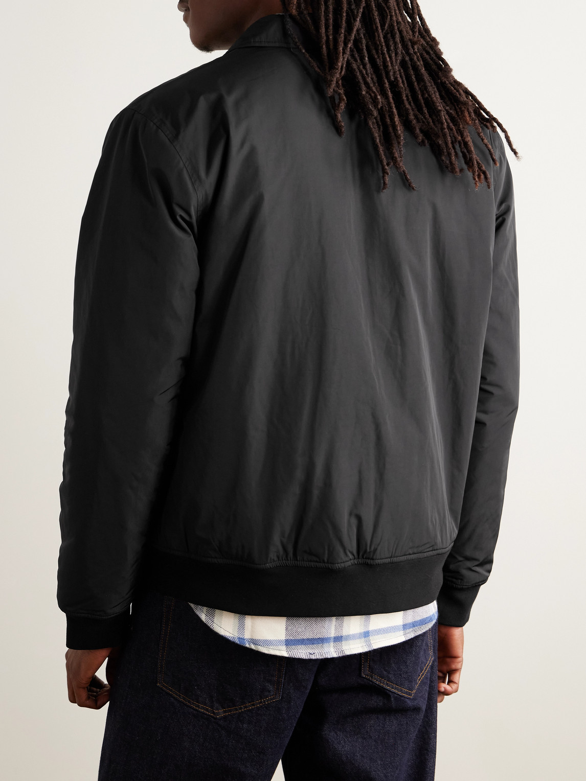 James Perse Padded Recycled-twill Bomber Jacket In Black
