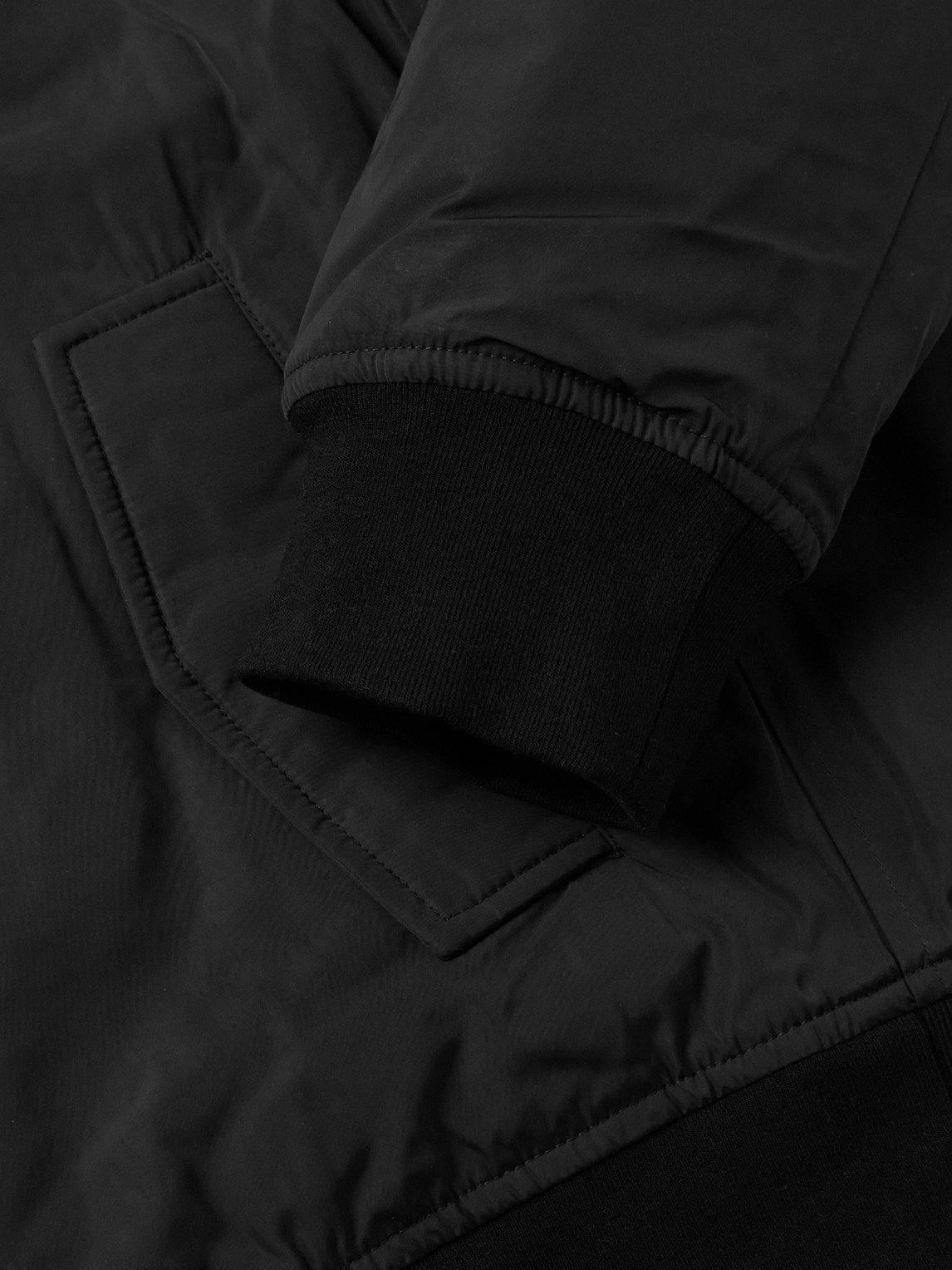 James Perse Padded Recycled-twill Bomber Jacket In Black
