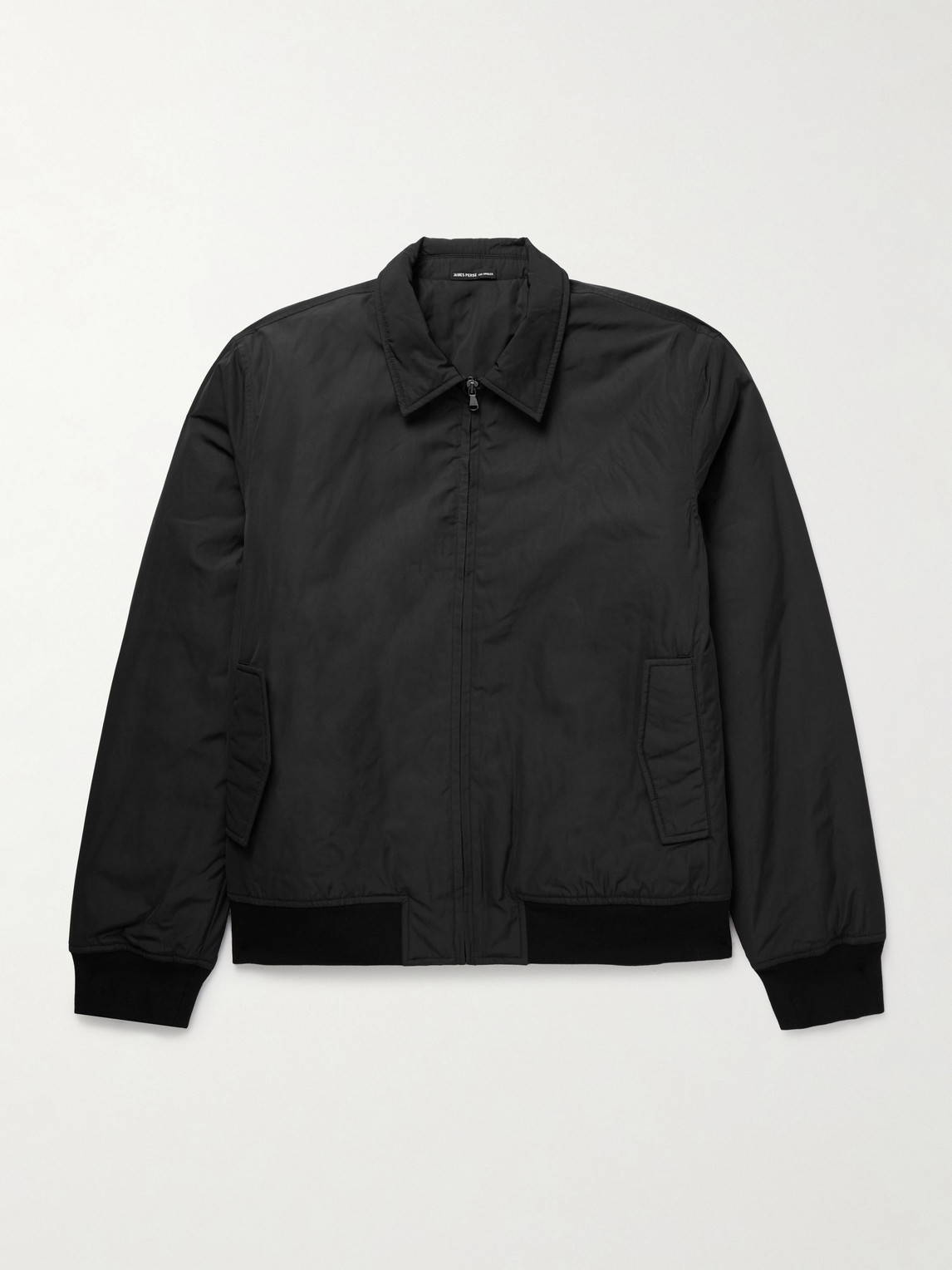 James Perse Padded Recycled-twill Bomber Jacket In Black