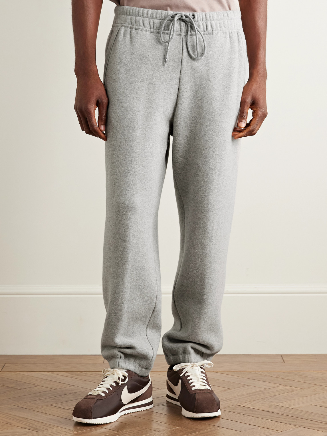 James Perse Cozy Tapered Cotton-blend Jersey Sweatpants In Gray