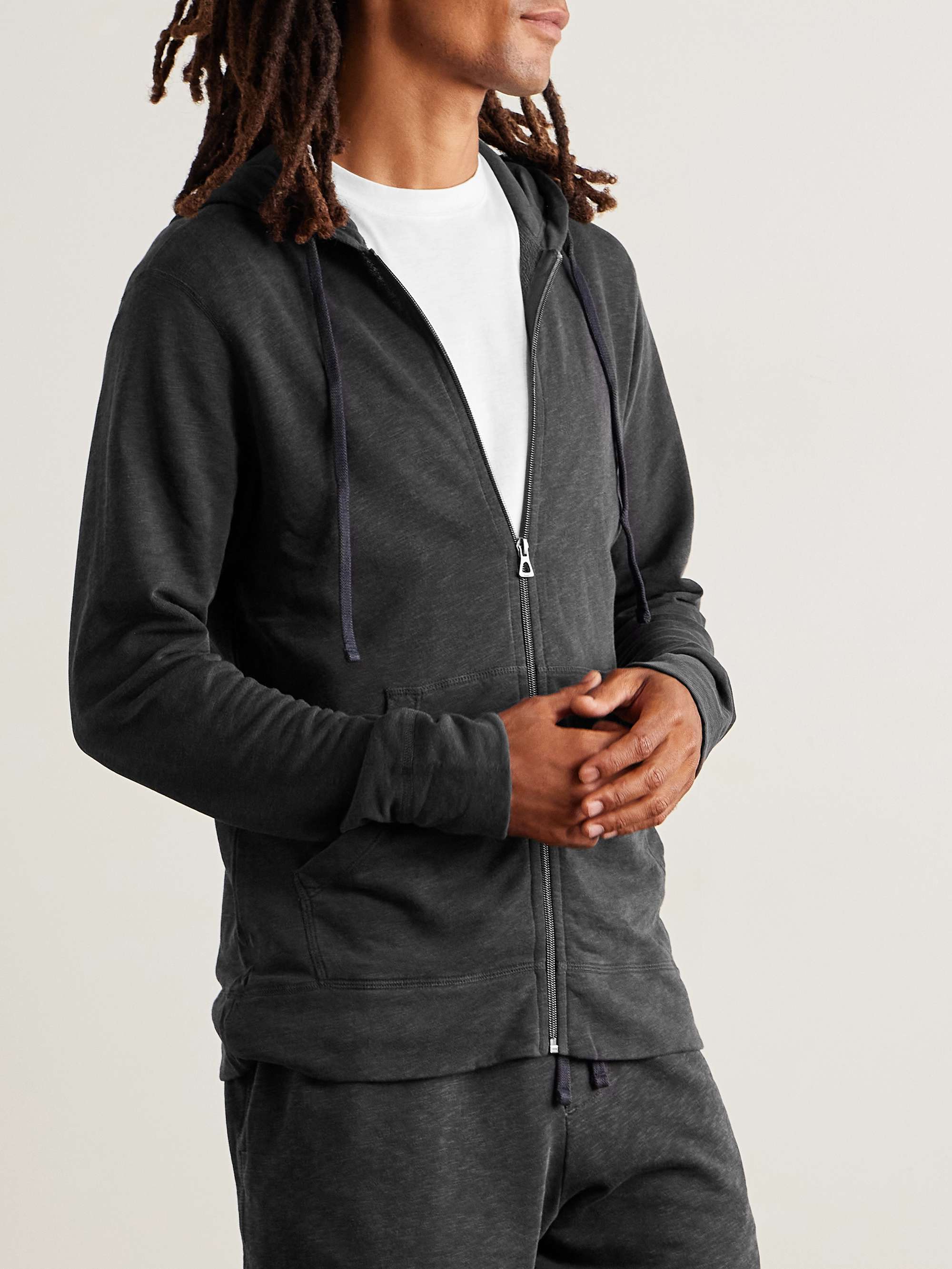 JAMES PERSE Supima Cotton-Jersey Zip-Up Hoodie