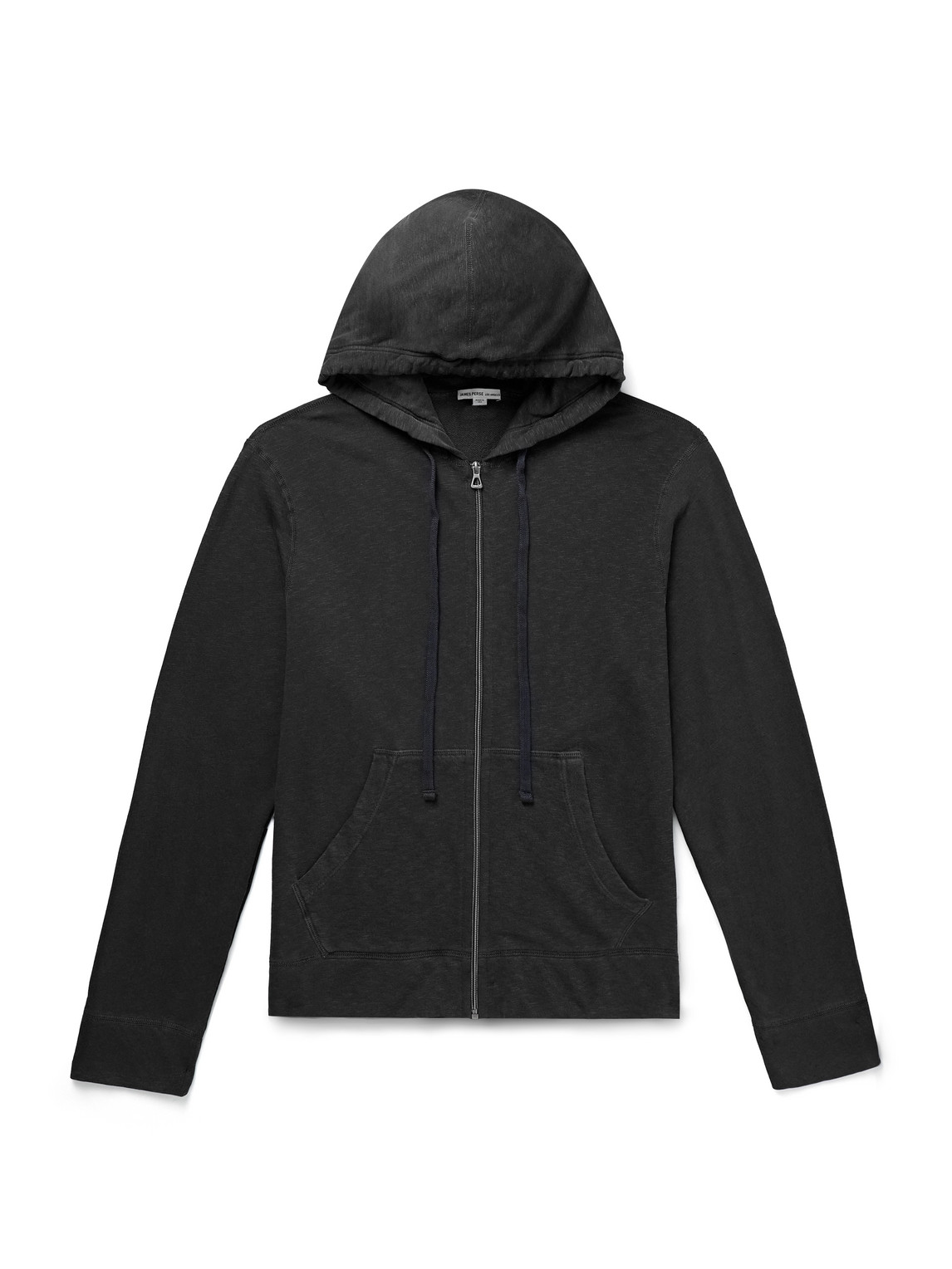James Perse Garment-dyed Cotton-jersey Zip-up Hoodie In Gray