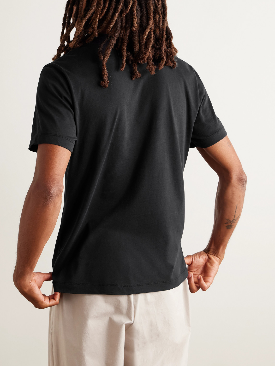 James Perse Lotus Cotton-jersey T-shirt In Black