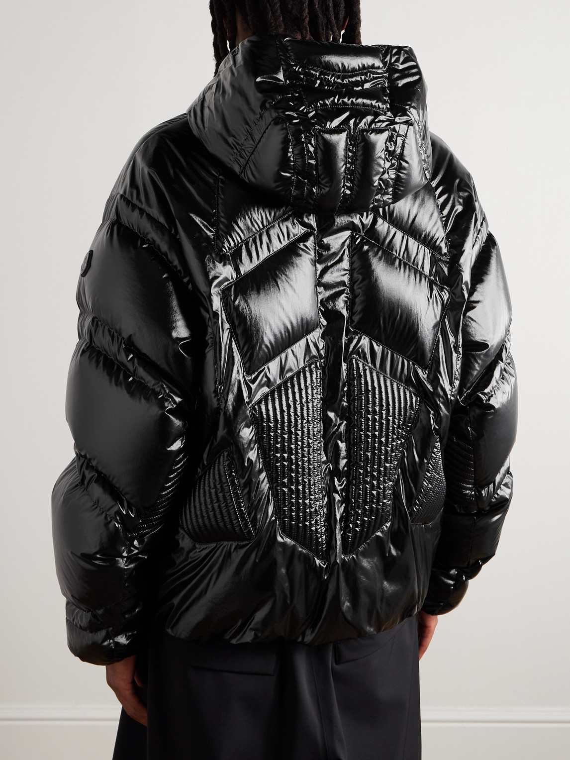 Moncler Genius A$ap Rocky Bahianinha Quilted Glossed-shell Hooded Down Jacket In Black