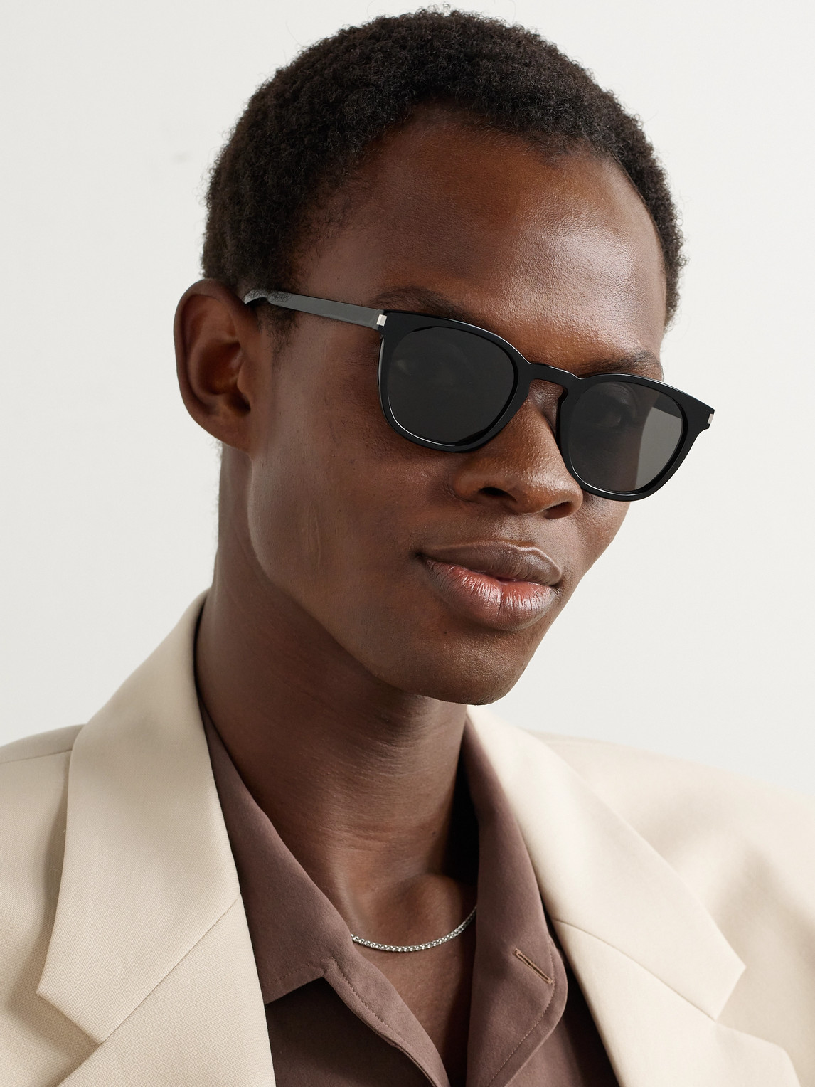 Saint Laurent Sl 28 D-frame Acetate Sunglasses In Black