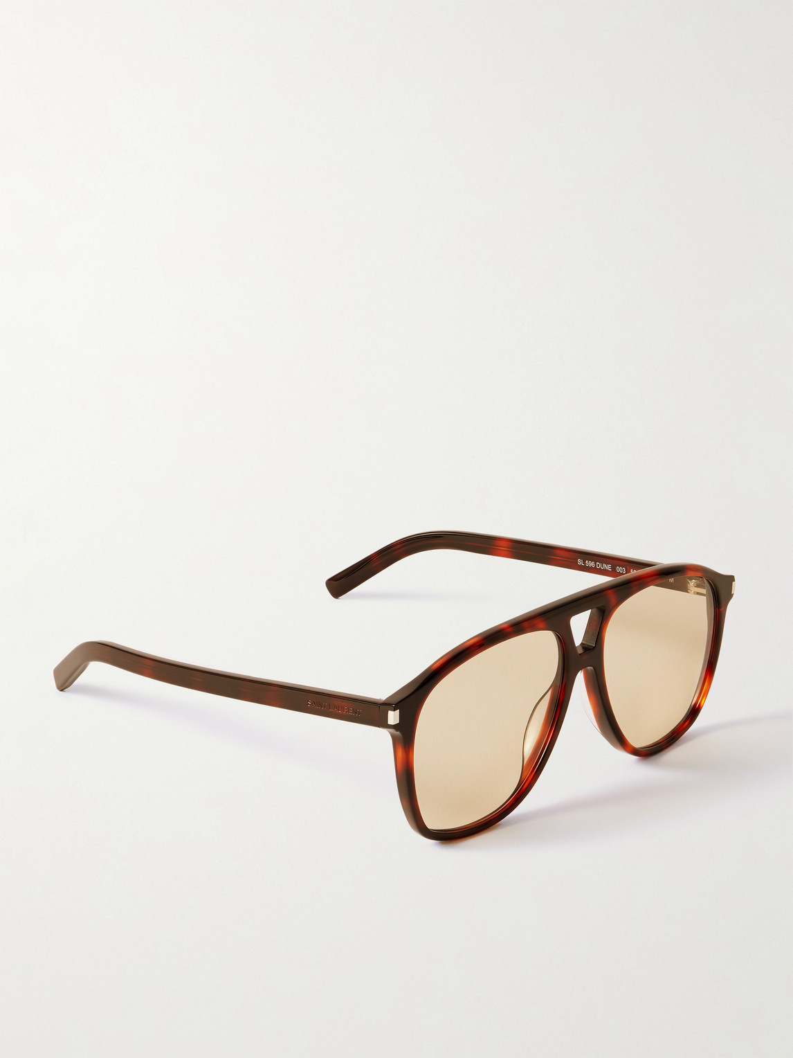 Saint Laurent Aviator-style Tortoiseshell Acetate Sunglasses In Brown
