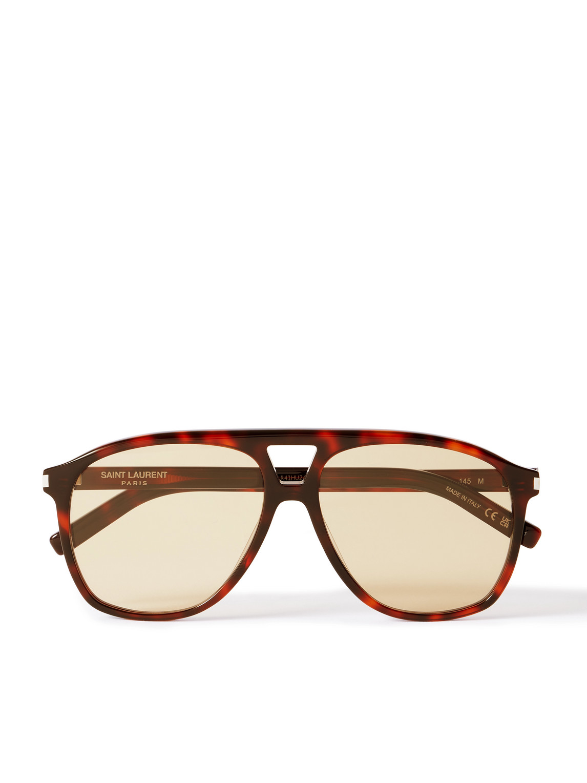 Saint Laurent Aviator-style Tortoiseshell Acetate Sunglasses In Brown
