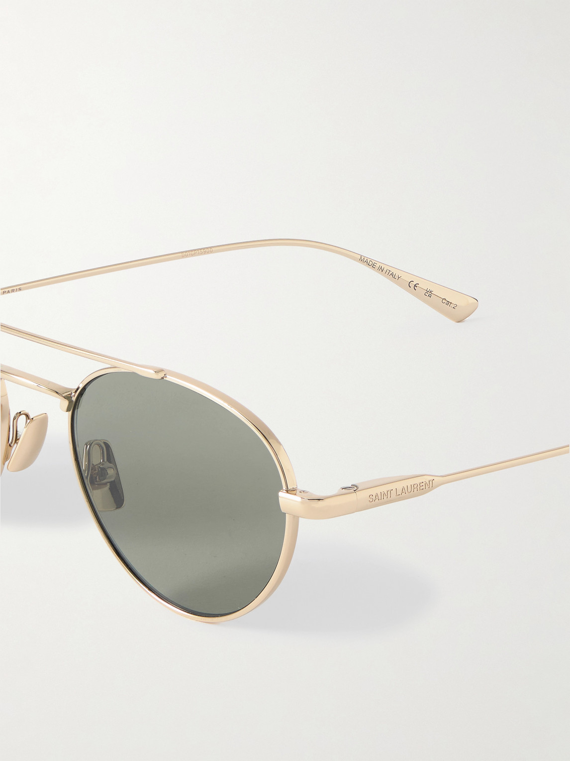 Saint Laurent Aviator-style Gold-tone Sunglasses In Gold