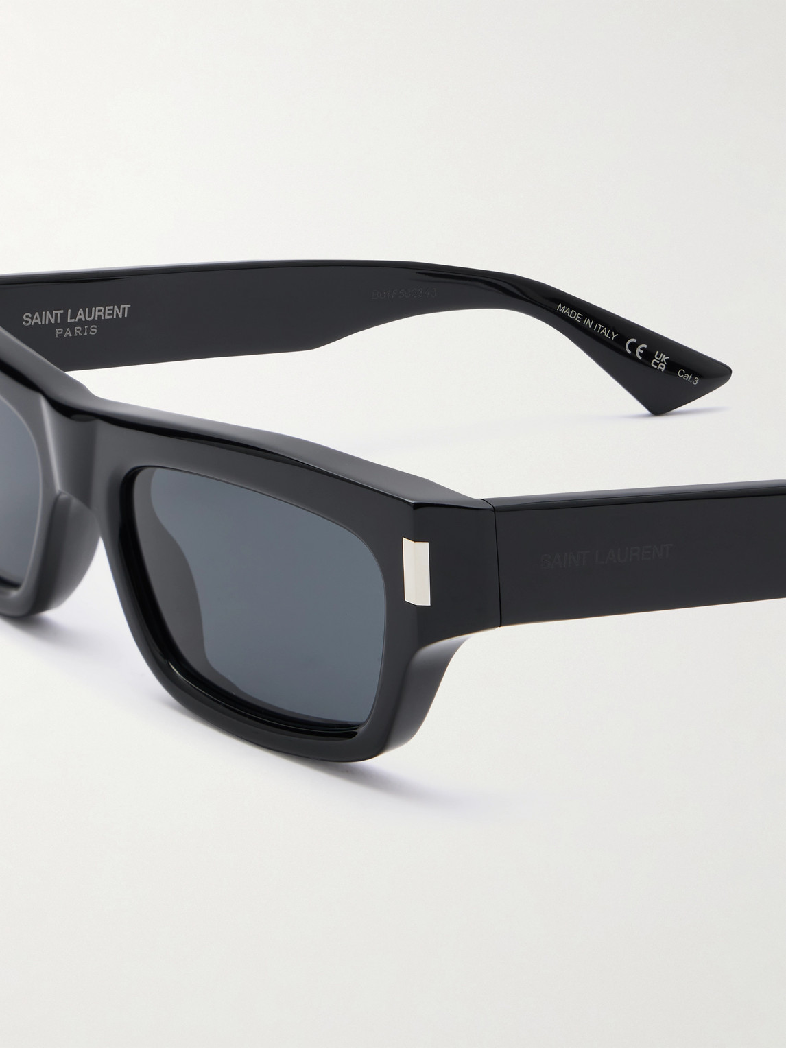 Saint Laurent Rectangular-frame Acetate Sunglasses In Black