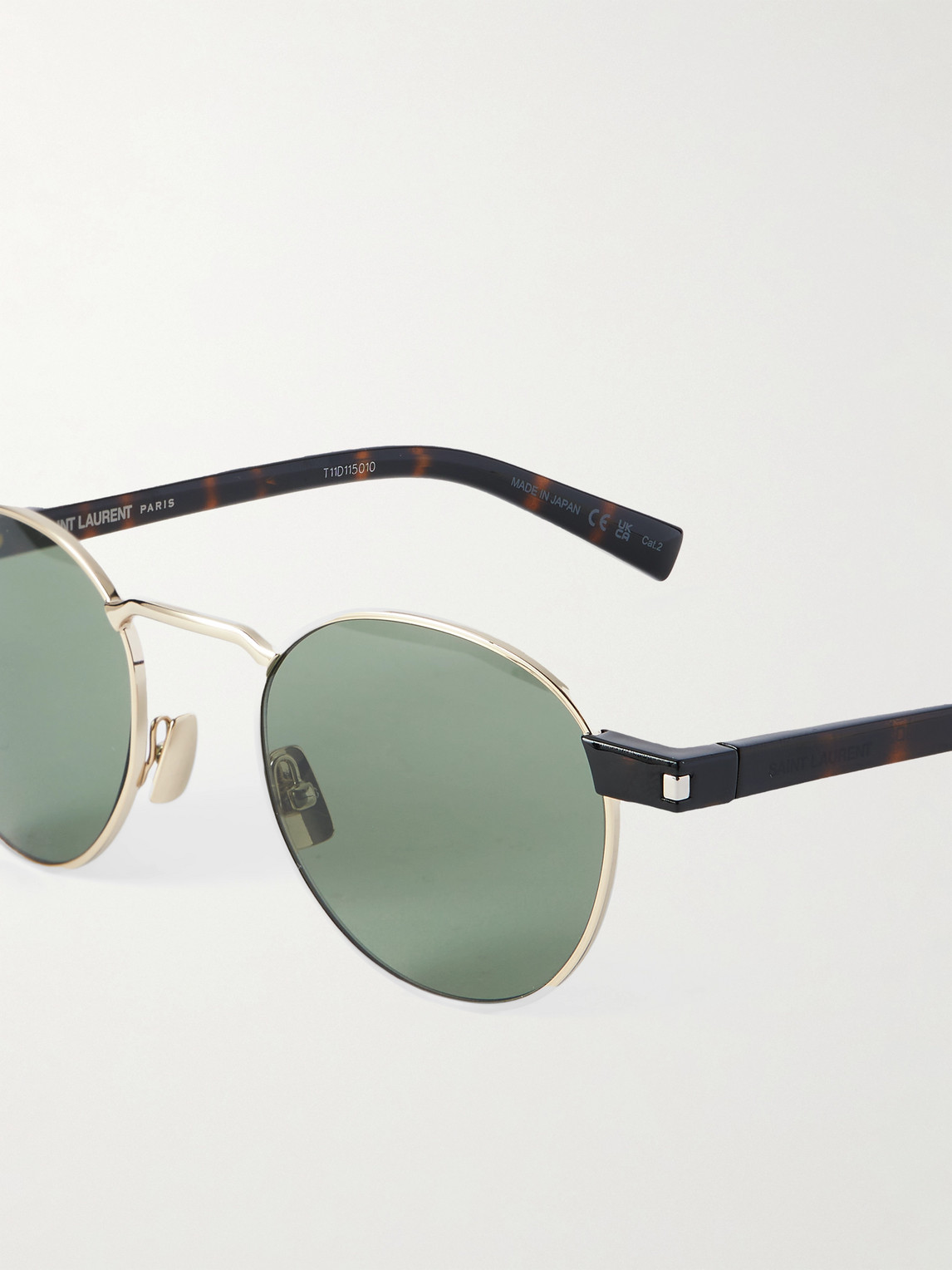 Saint Laurent Round-frame Gold-tone And Tortoiseshell Acetate Sunglasses In Gold