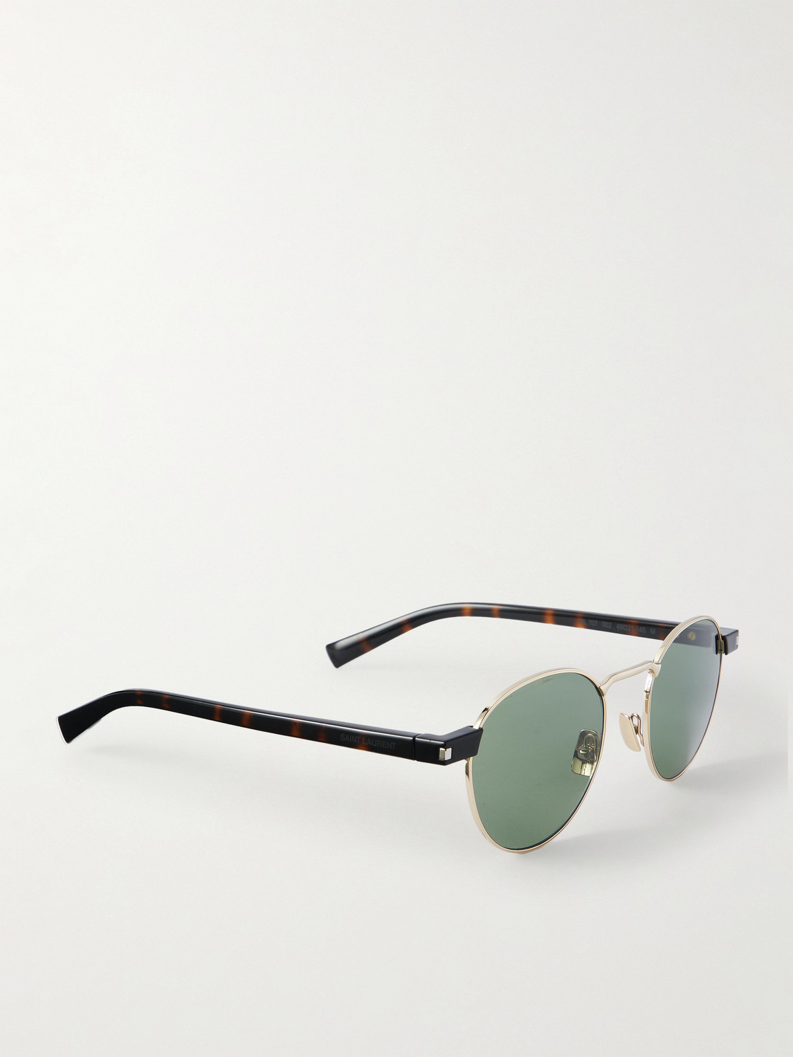 Saint Laurent Round-frame Gold-tone And Tortoiseshell Acetate Sunglasses In Gold