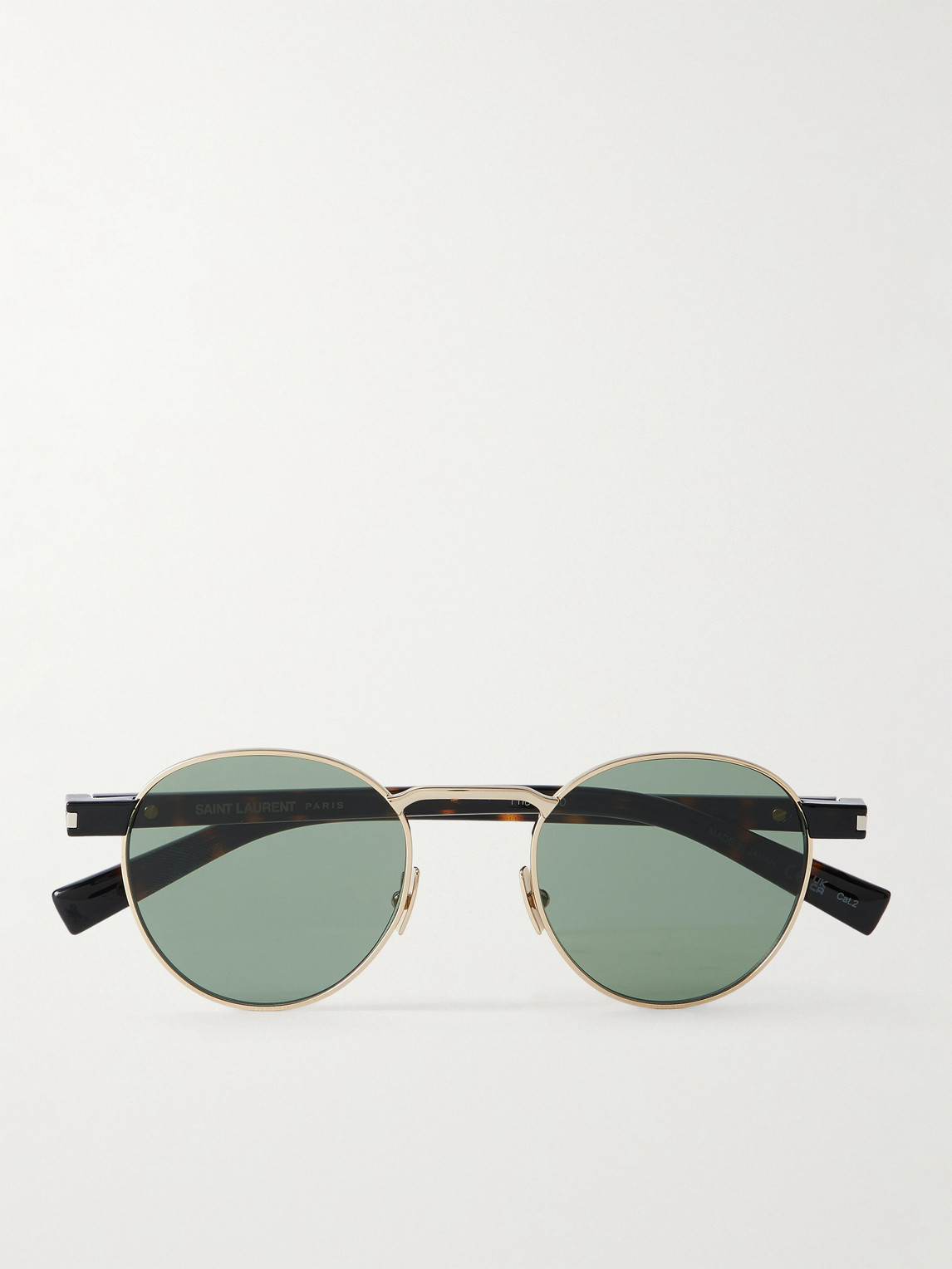 Saint Laurent Round-Frame Gold-Tone and Tortoiseshell Acetate Sunglasses - Men