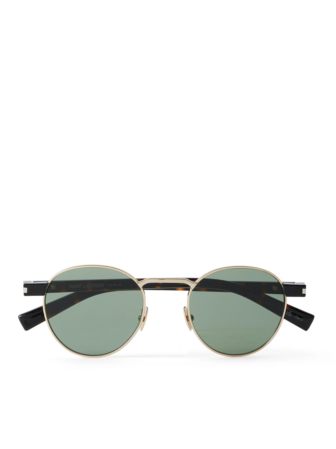 Saint Laurent Round-frame Gold-tone And Tortoiseshell Acetate Sunglasses