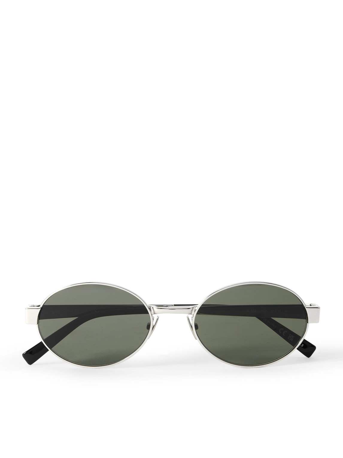Saint Laurent Oval-frame Silver-tone Sunglasses