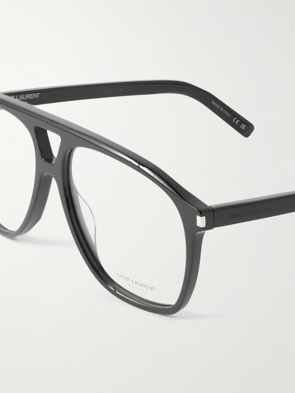 Saint Laurent Aviator-style Acetate Optical Glasses In Black