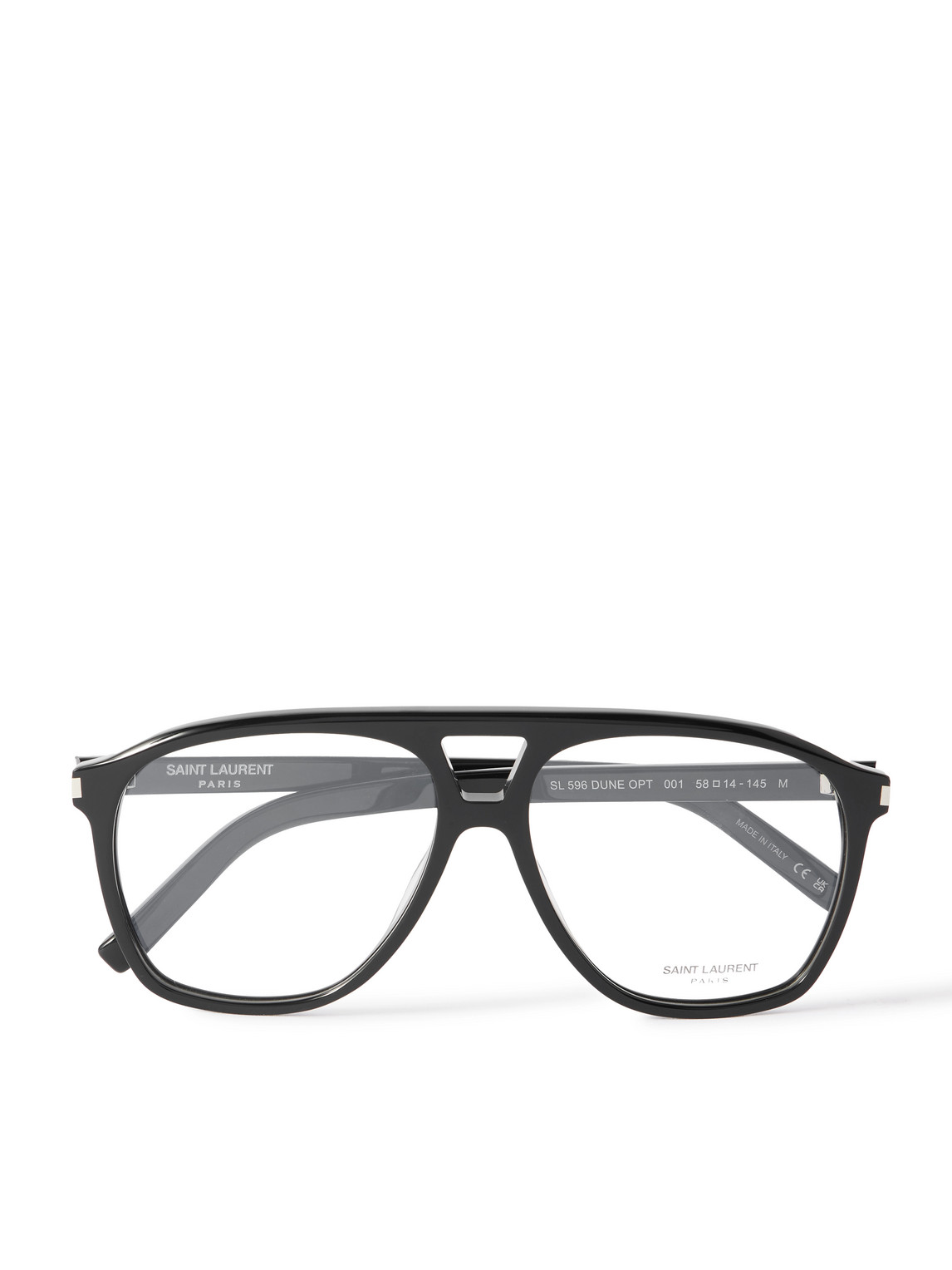Saint Laurent Aviator-style Acetate Optical Glasses In Black