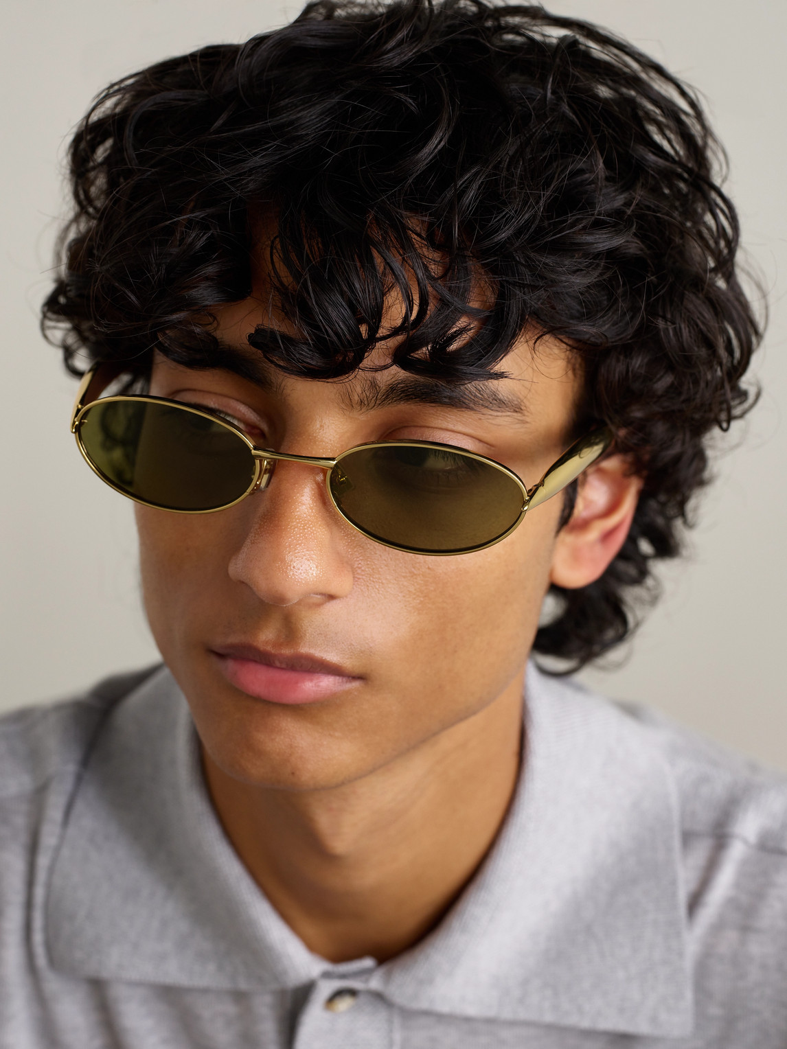 Sardine Oval-Frame Gold-Tone Sunglasses — 2