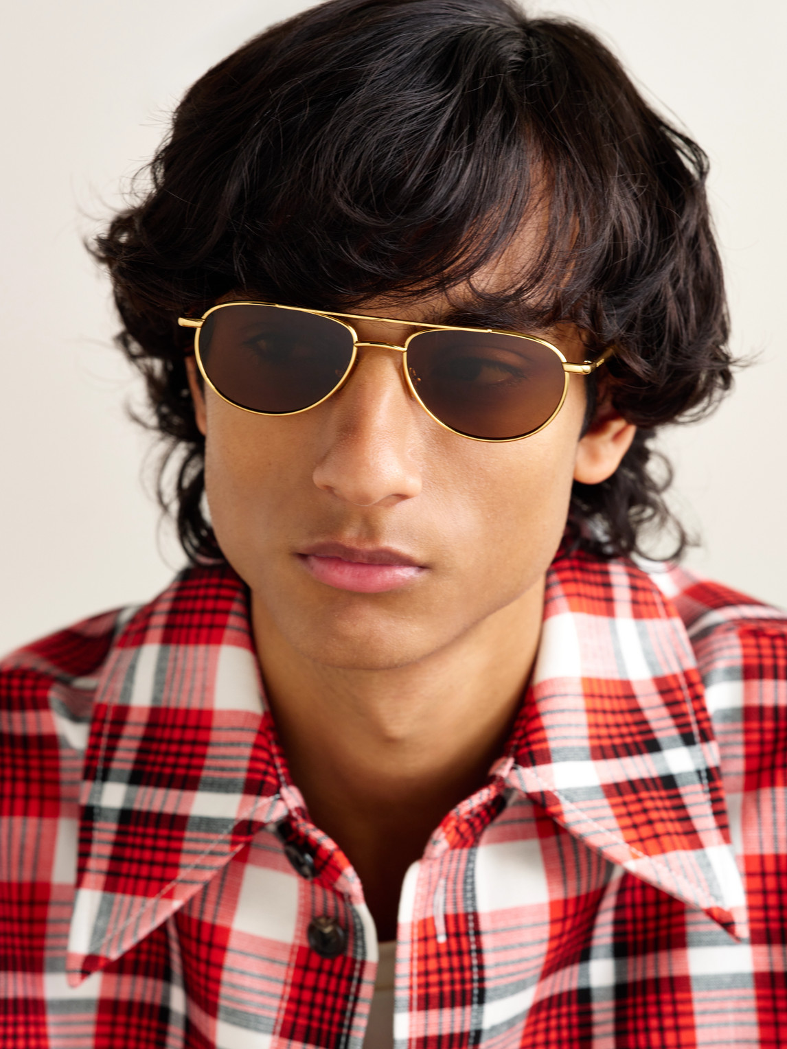 Aviator-Style Gold-Tone Sunglasses — 2