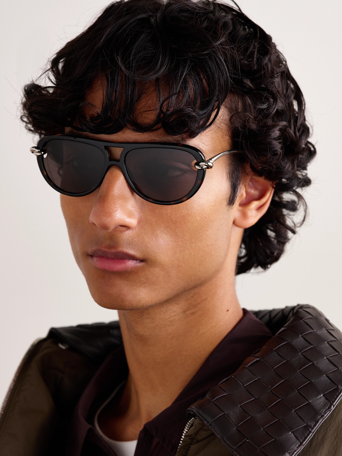 Aviator-Style Tortoiseshell Acetate and Silver-Tone Sunglasses — 2