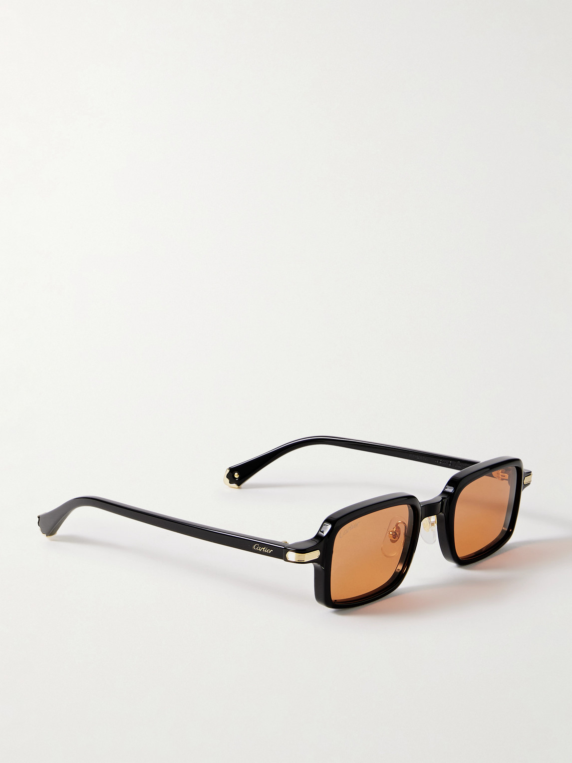 Cartier Rectangular-frame Acetate Sunglasses In Black