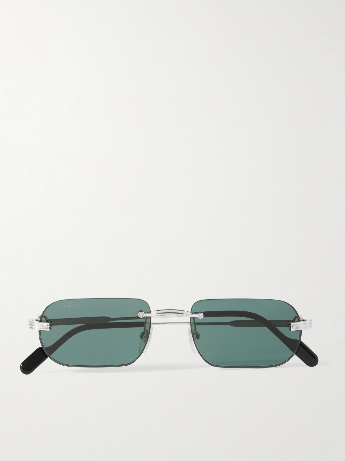 Cartier Eyewear Première De Cartier Square-Frame Rimless Acetate and Silver-Tone Sunglasses - Men