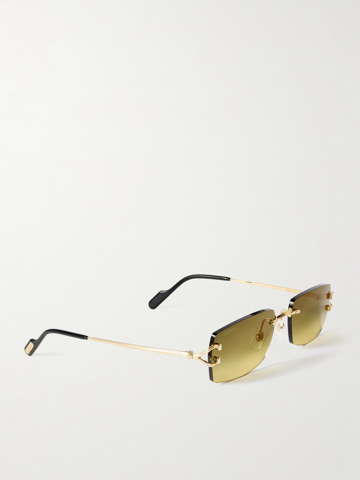 Cartier Signature Square-frame Rimless Gold-tone Sunglasses In Multi