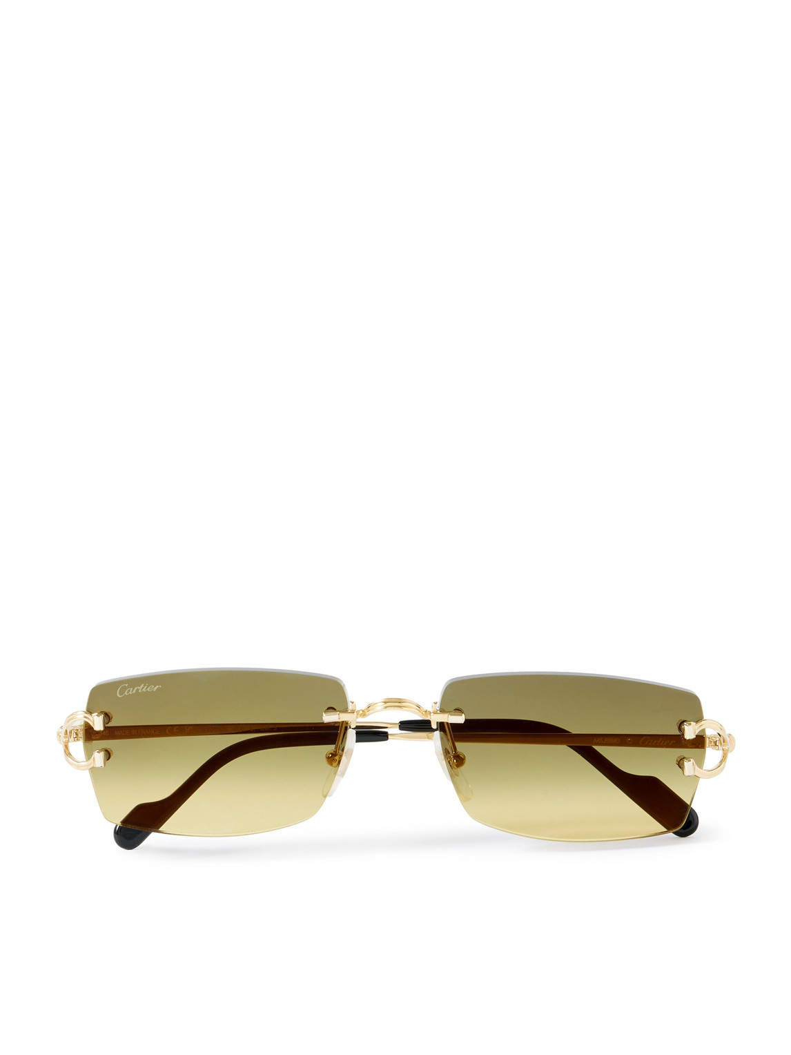Cartier Signature Square-frame Rimless Gold-tone Sunglasses In Multi