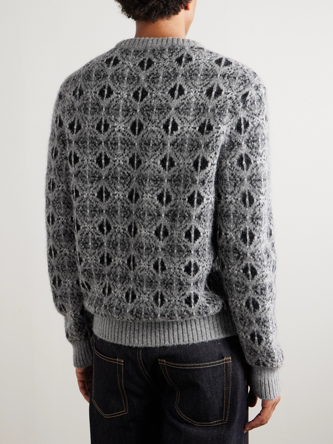 Alexander Mcqueen Fair Isle Knitted Sweater In Gray