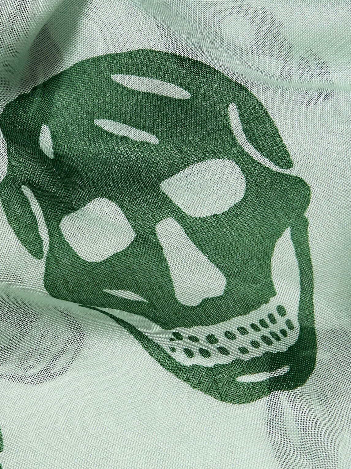  Mcqueen - Fringed Printed Modal And Silk-blend Scarf - Men - Green 
