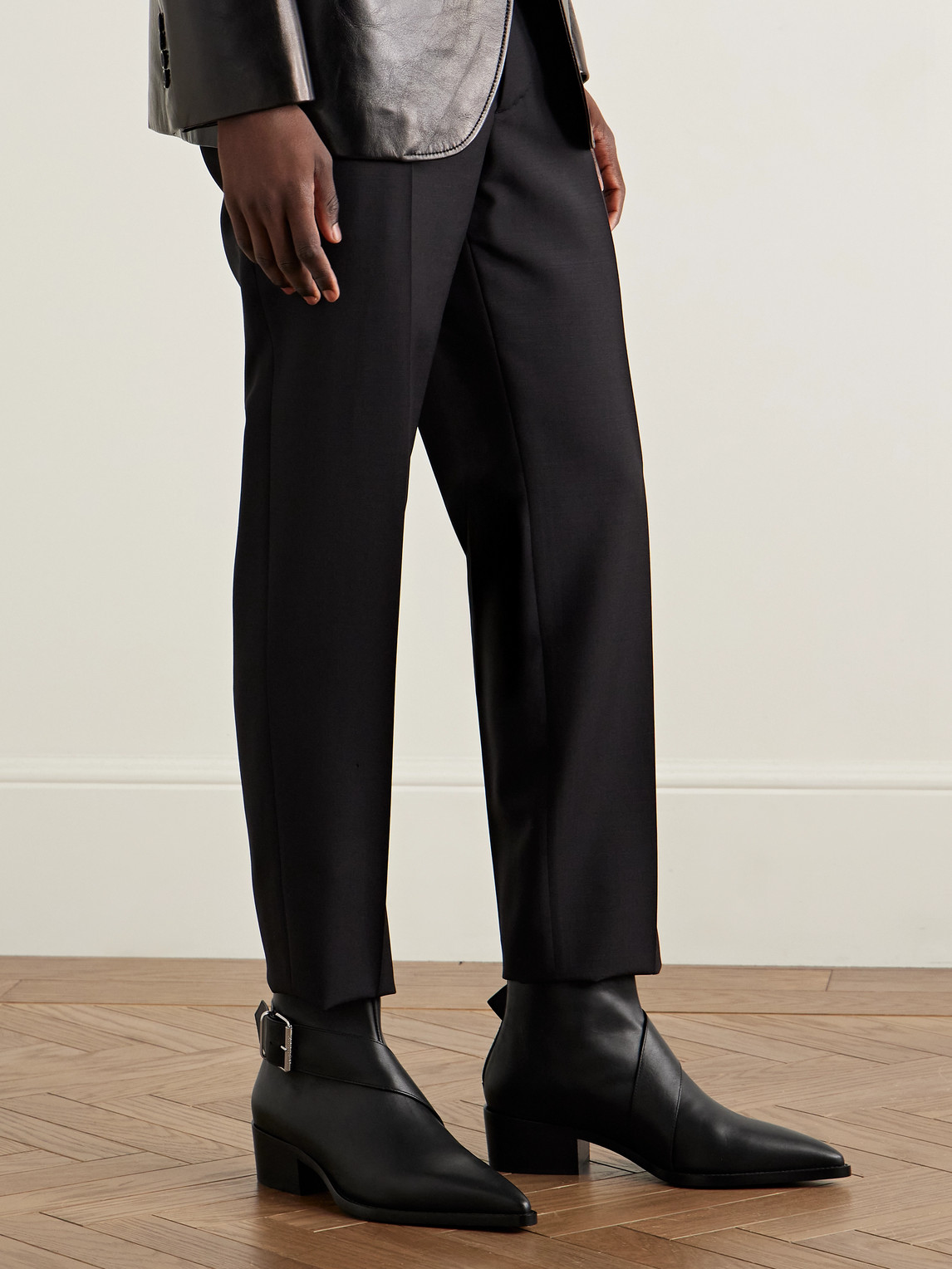 Alexander Mcqueen Ankle Boots With Block Heel And Buckle In Black