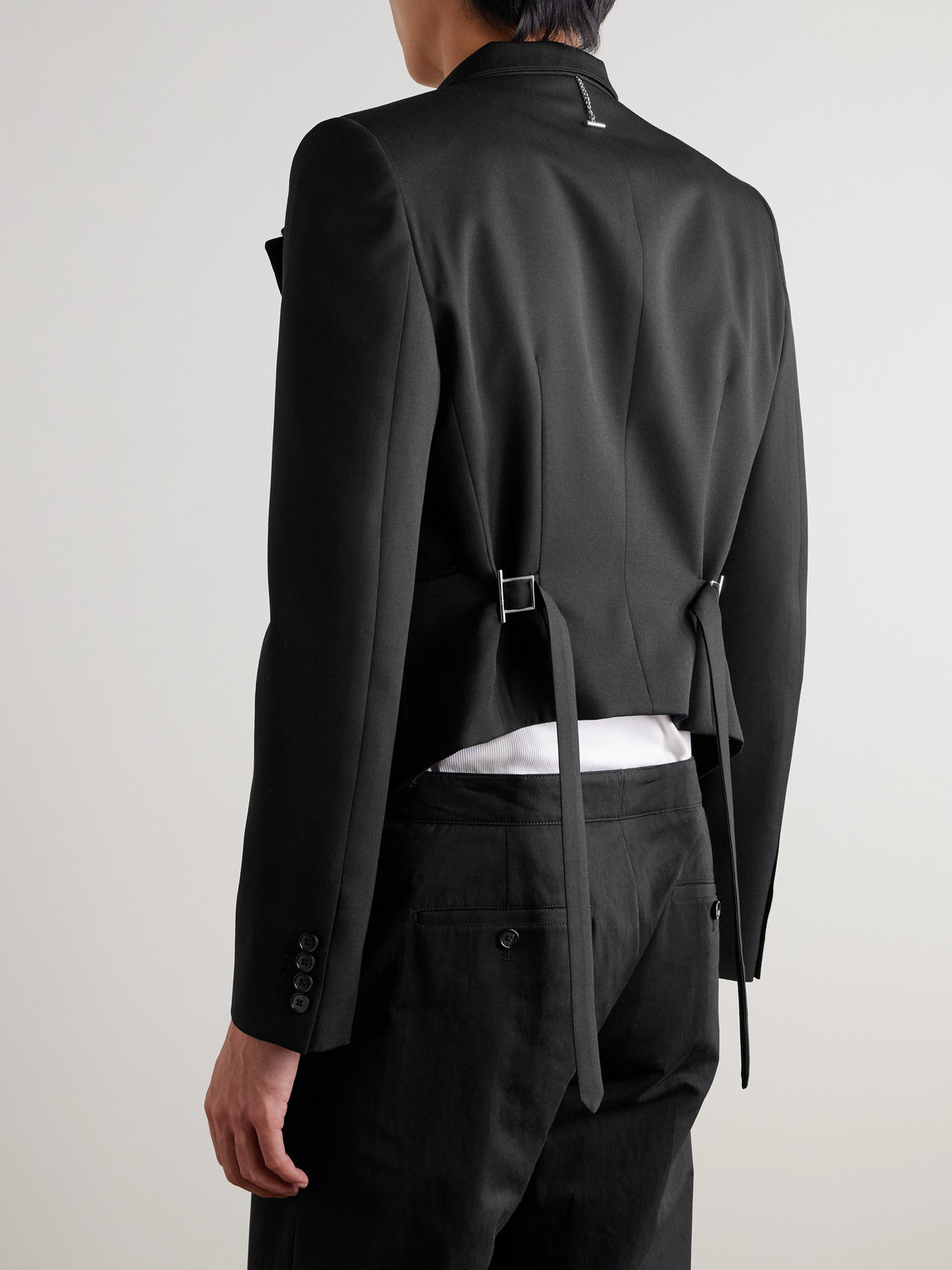 Alexander Mcqueen Double-breasted Asymmetric Wool-gabardine Blazer In Black