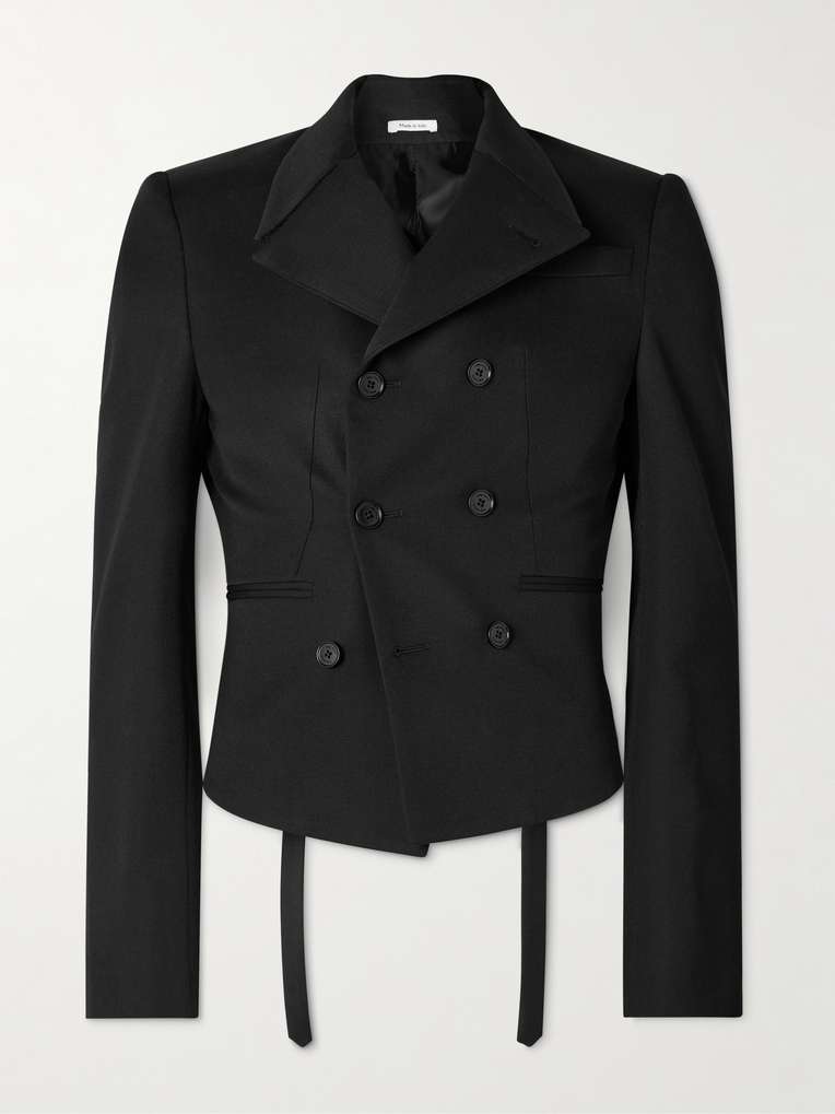 MCQUEEN Double-Breasted Asymmetric Wool-Gabardine Blazer