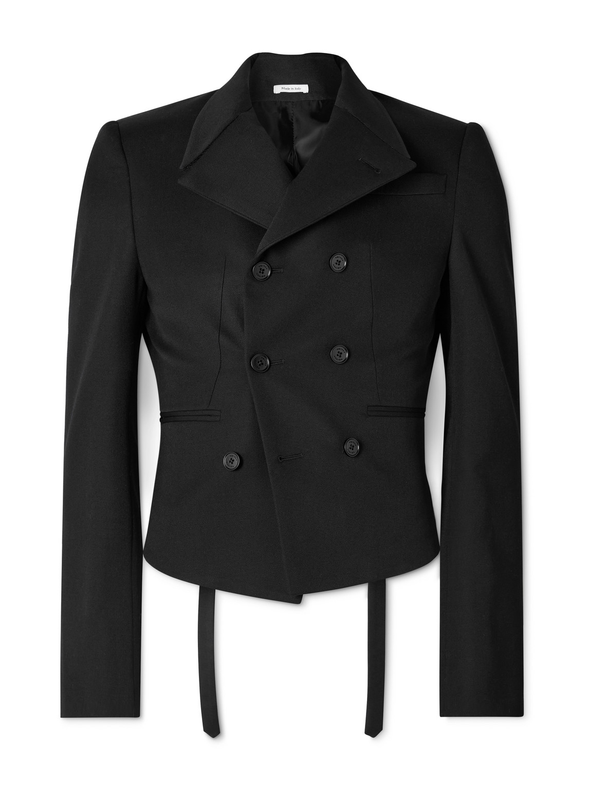 Alexander Mcqueen Double-breasted Asymmetric Wool-gabardine Blazer In Black