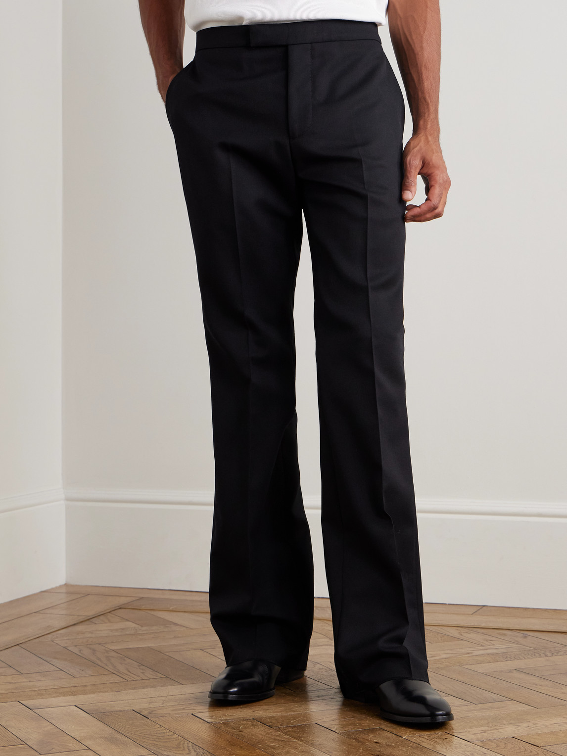 Alexander Mcqueen Straight-leg Wool-twill Trousers In Black