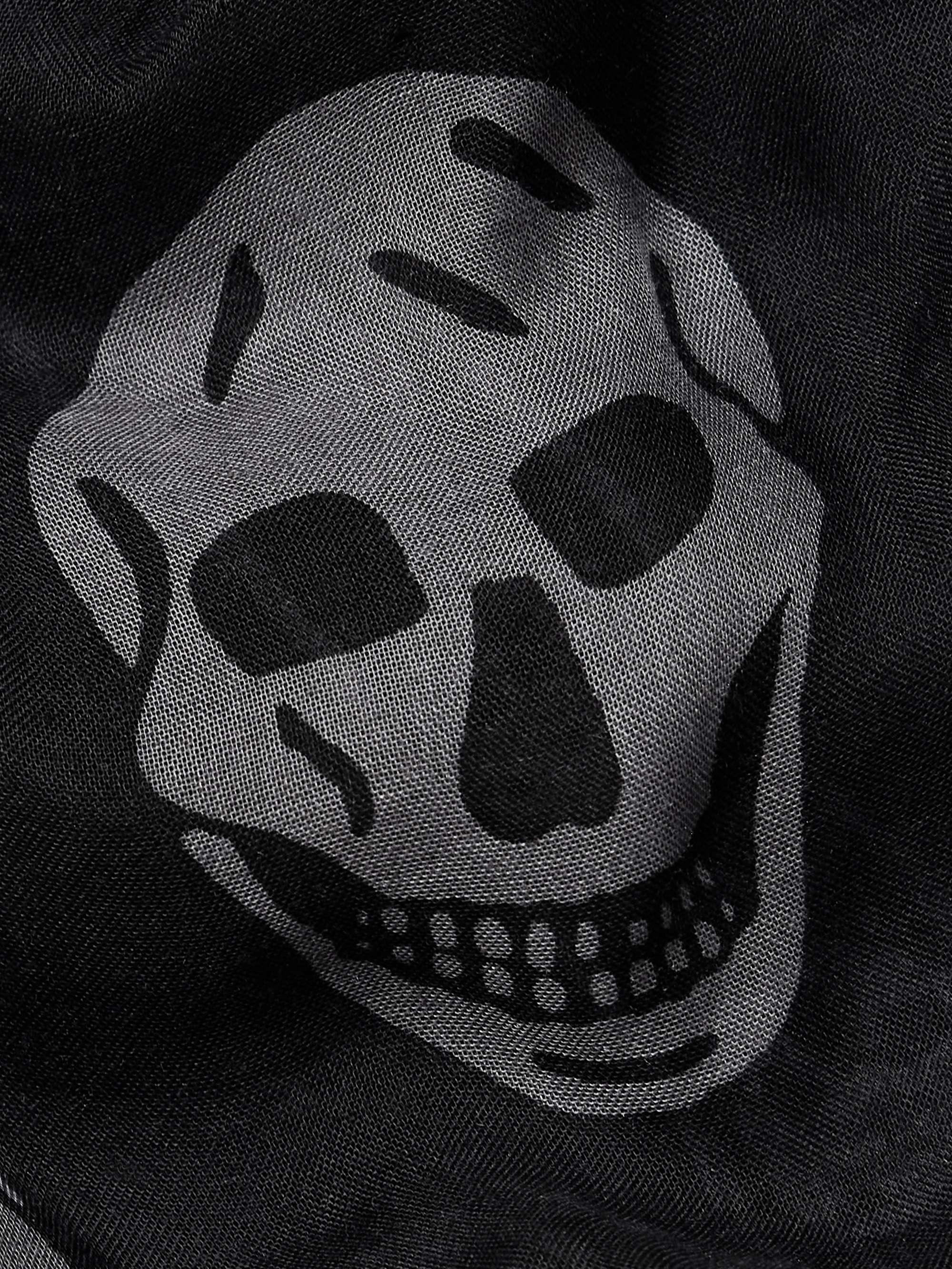 Alexander McQUEEN マフラー MCQUEEN Fringed Printed Modal and Silk-Blend Scarf for Men