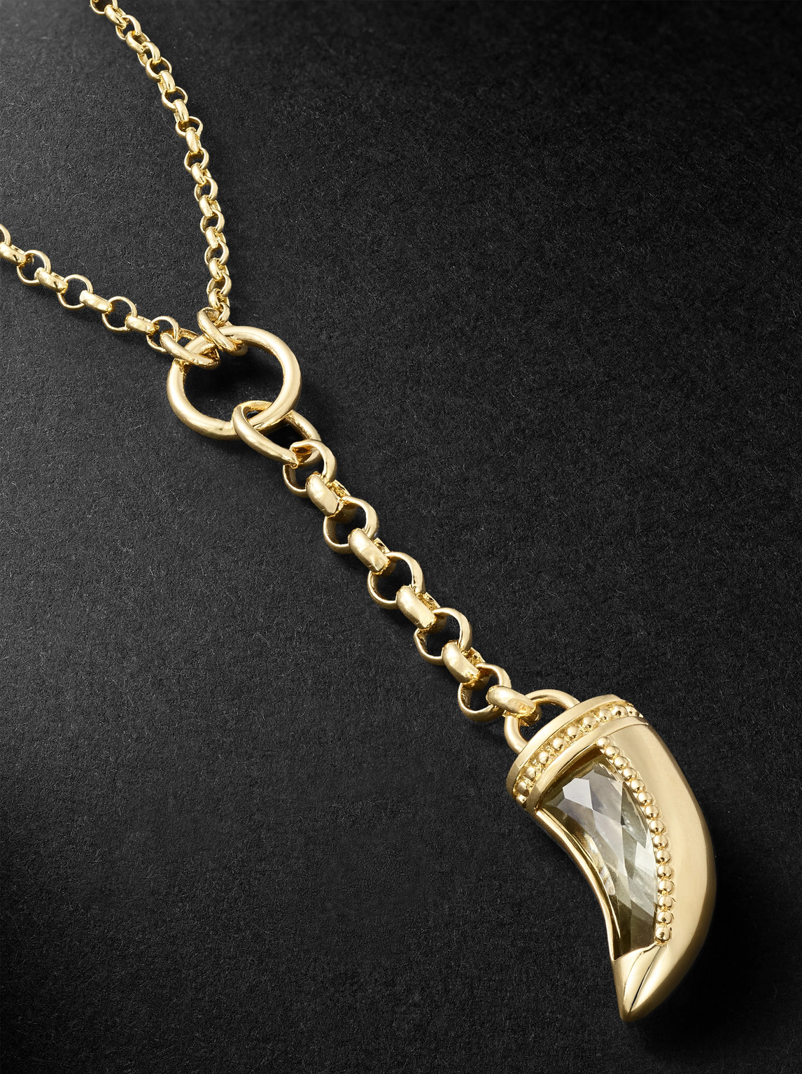 Foundrae La Loba Claw Small 18-karat Gold Prasiolite Pendant Necklace In Gold