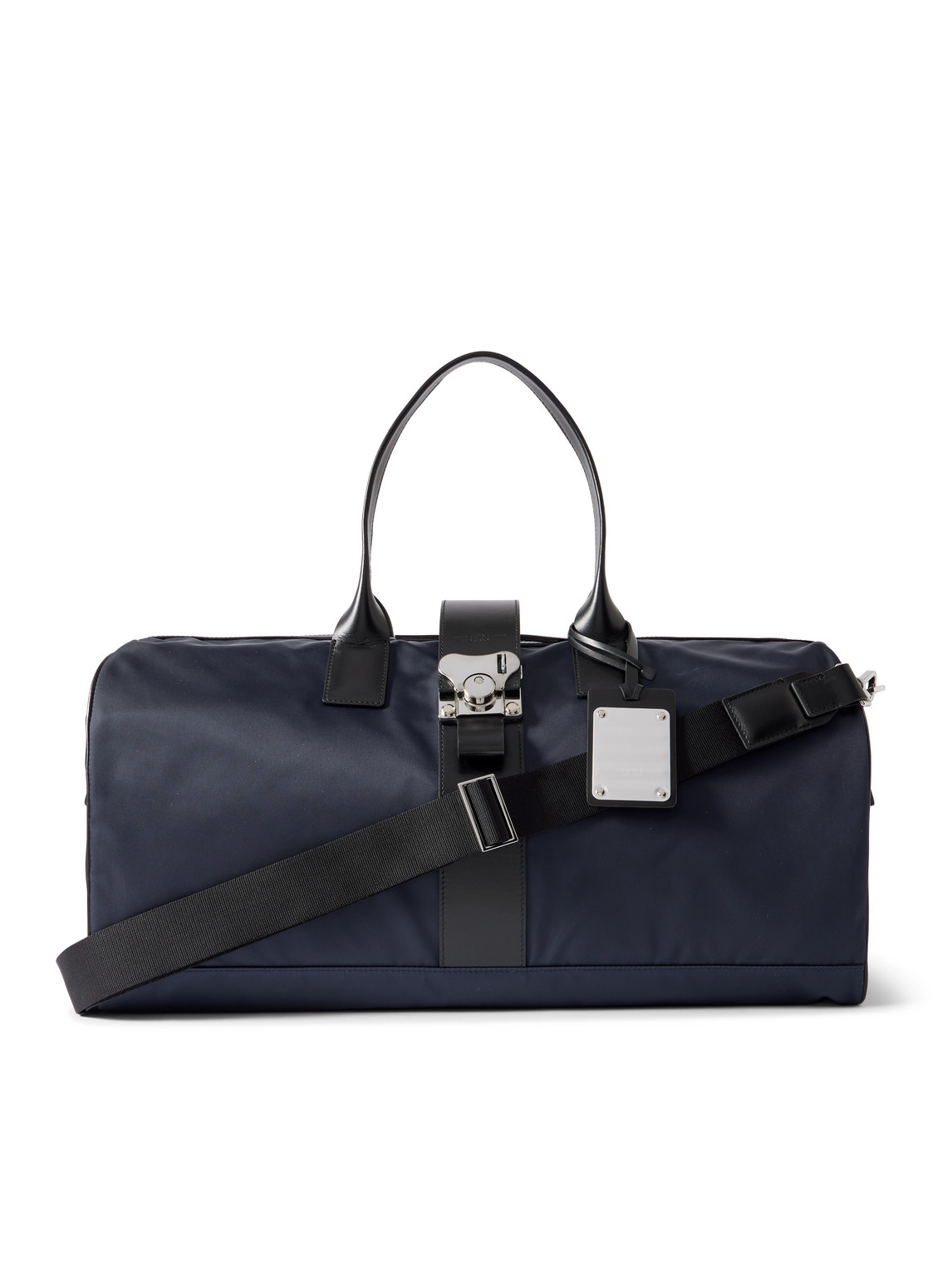 Fpm Milano Butterfly Leather-trimmed Nylon Duffle Bag In Black