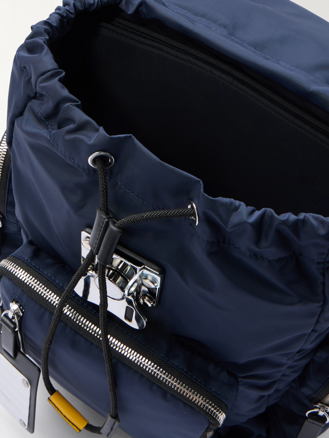 Fpm Milano Bank On The Road Butterfly Pc Small Leather-trimmed Econyl® Backpack In Blue