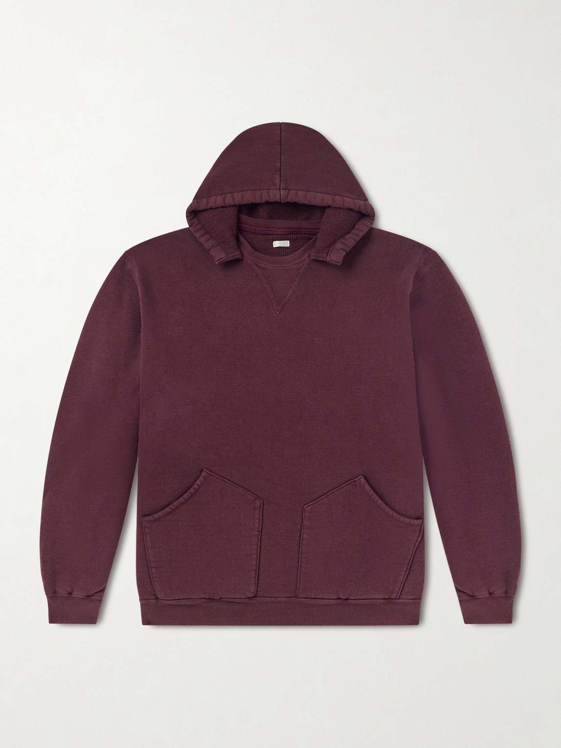 A.presse Vintage Cotton-jersey Hoodie In Burgundy
