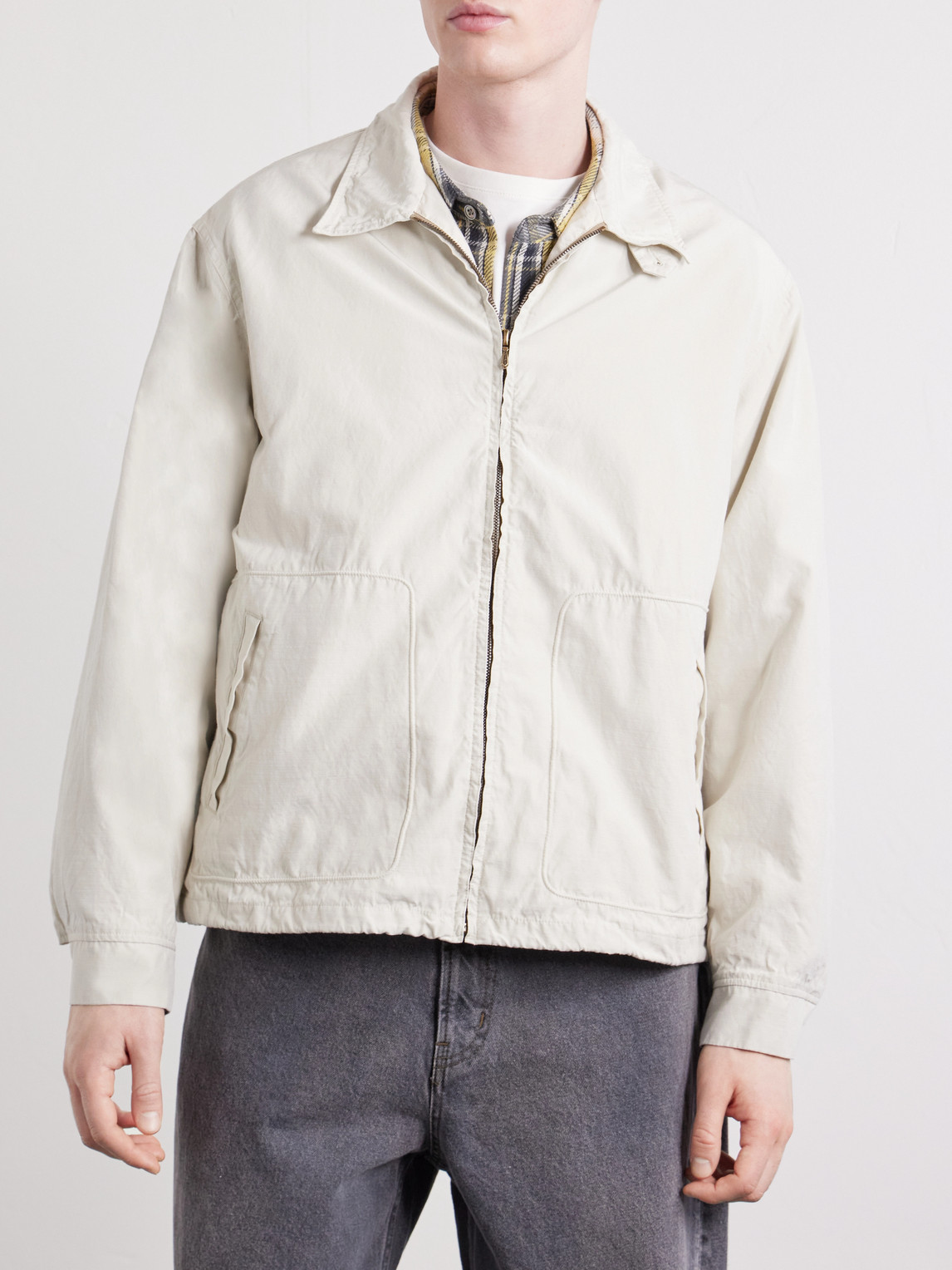  A.presse - Silk And Cotton-blend Gabardine Coach Jacket - Men - Neutrals - 2 