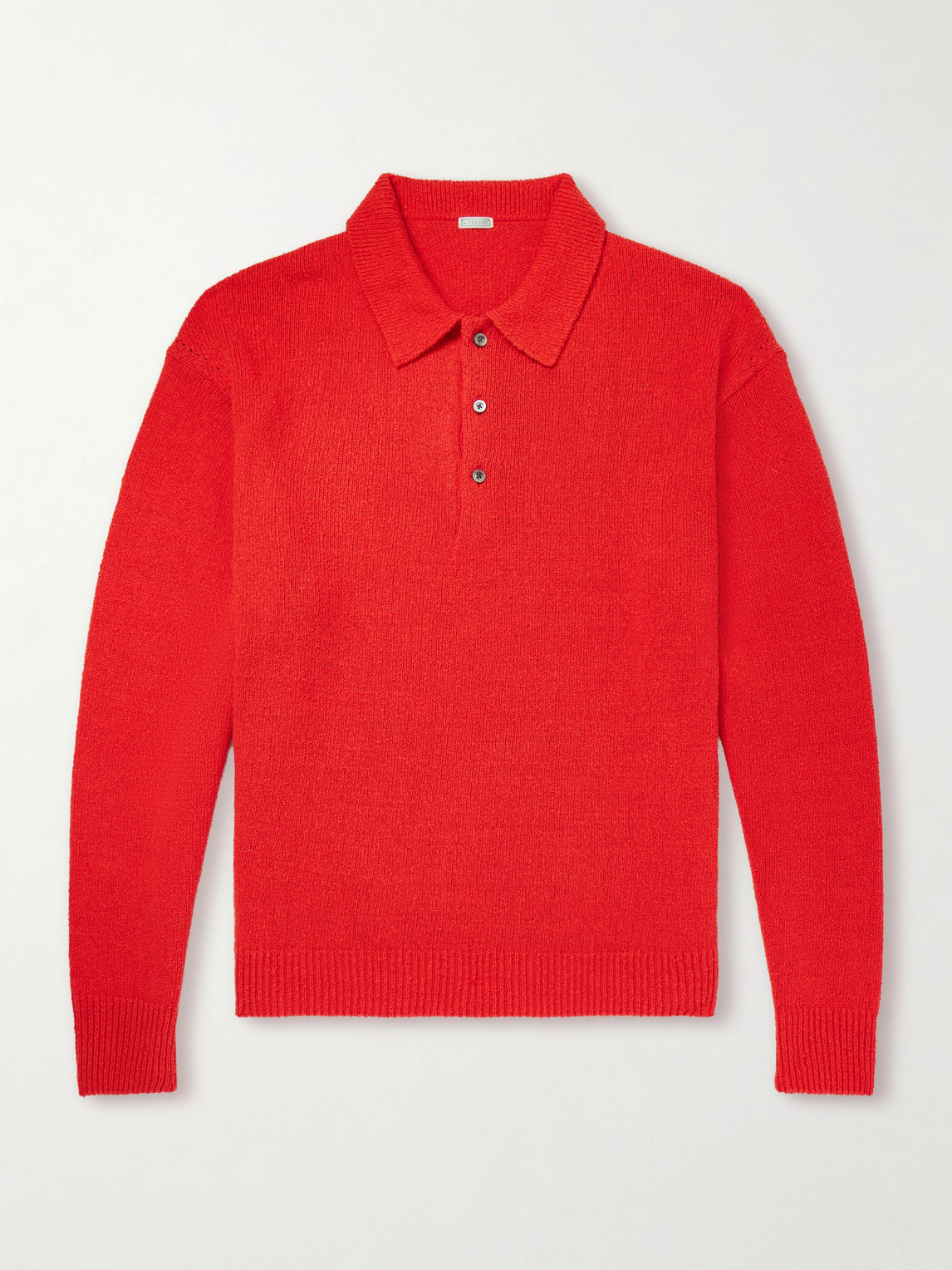 A.presse Washed Silk Polo Shirt In Red