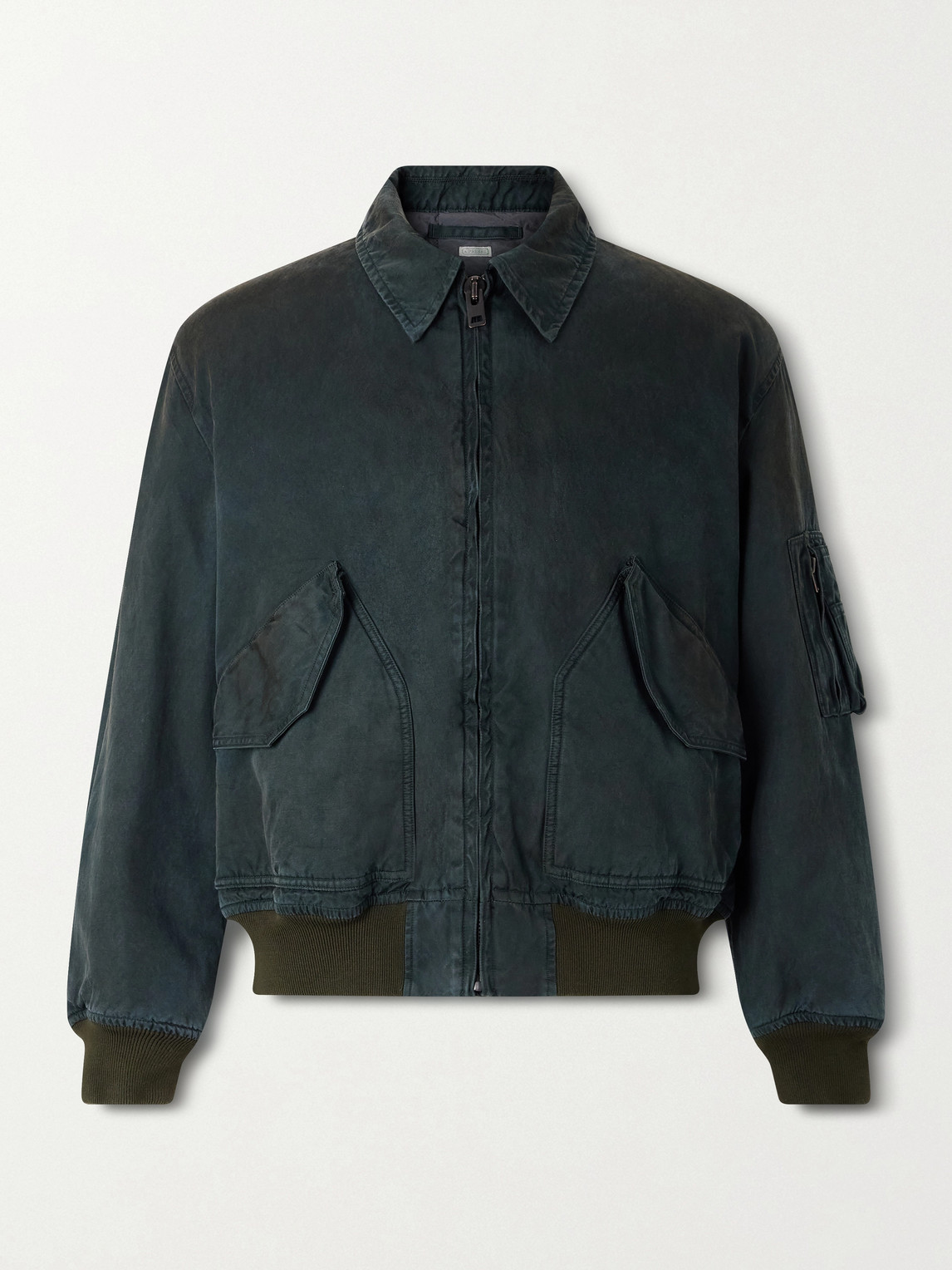 A.presse Cotton And Silk-blend Canvas Bomber Jacket In Blue
