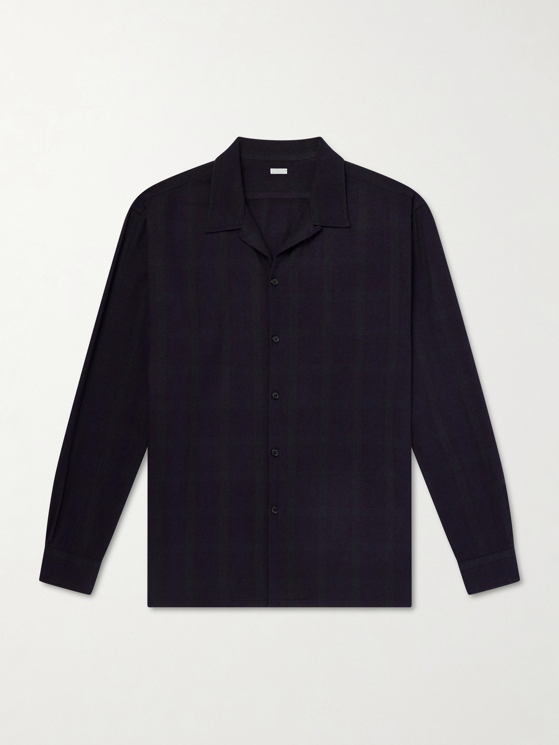A.PRESSE Camp-Collar Checked Silk Shirt - Men