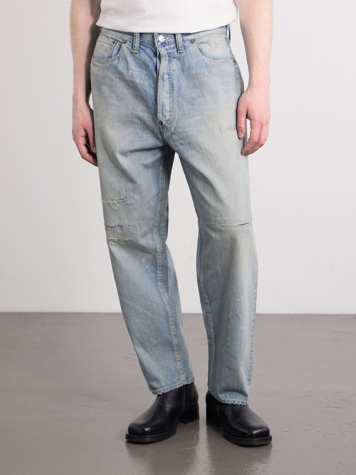 A.presse - No.37 Wide-leg Distressed Jeans - Men - Blue - Uk/us 36 