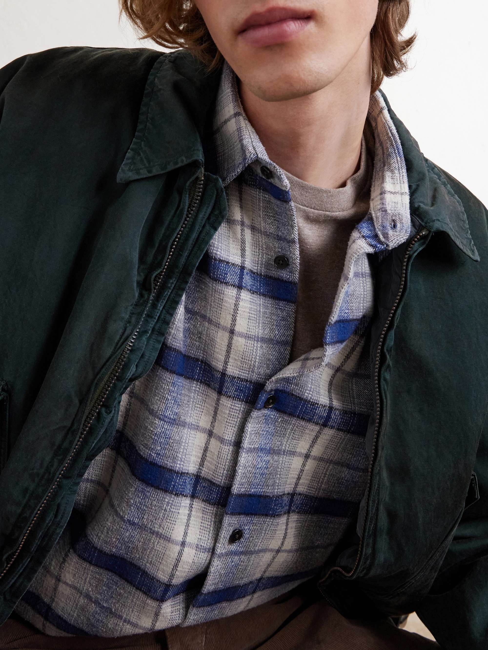 A.PRESSE Checked Cotton and Silk-Blend Twill Shirt for Men | MR PORTER