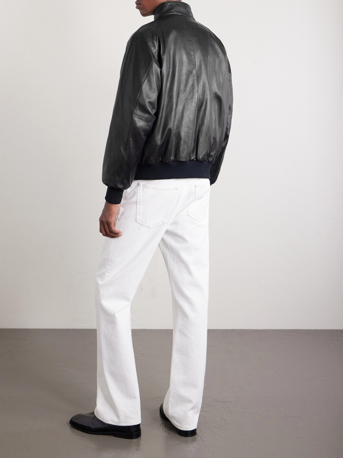  A.presse - Padded Leather Harrington Jacket - Men - Black - 1 